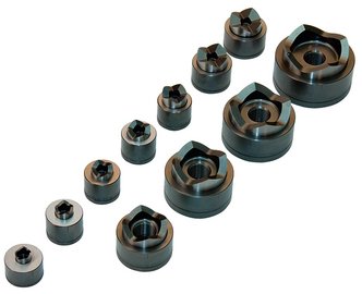 Jeu d’emporte-pièces ronds avec emporte-pièces de PG7 jusqu’à PG48 + ø 30,5 mm